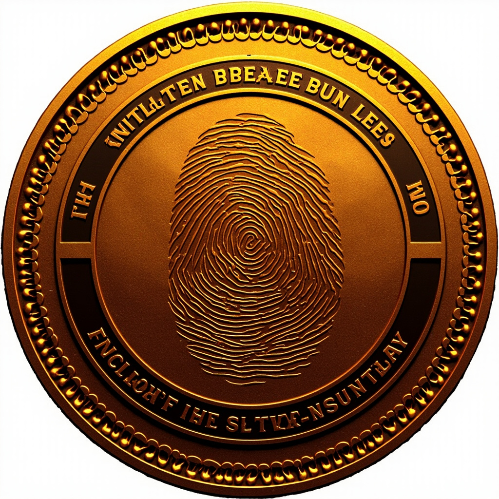 Q = v17 Coin Emblem Fingerprint